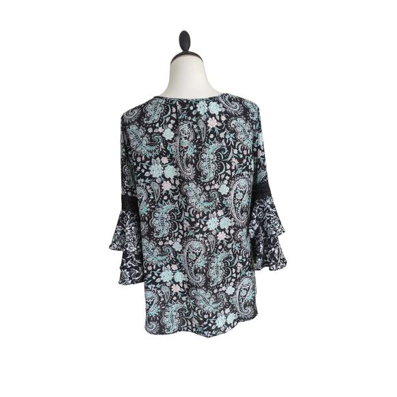 Est. 1946 Floral Bell Sleeve Blouse Size M - Picture 3 of 4